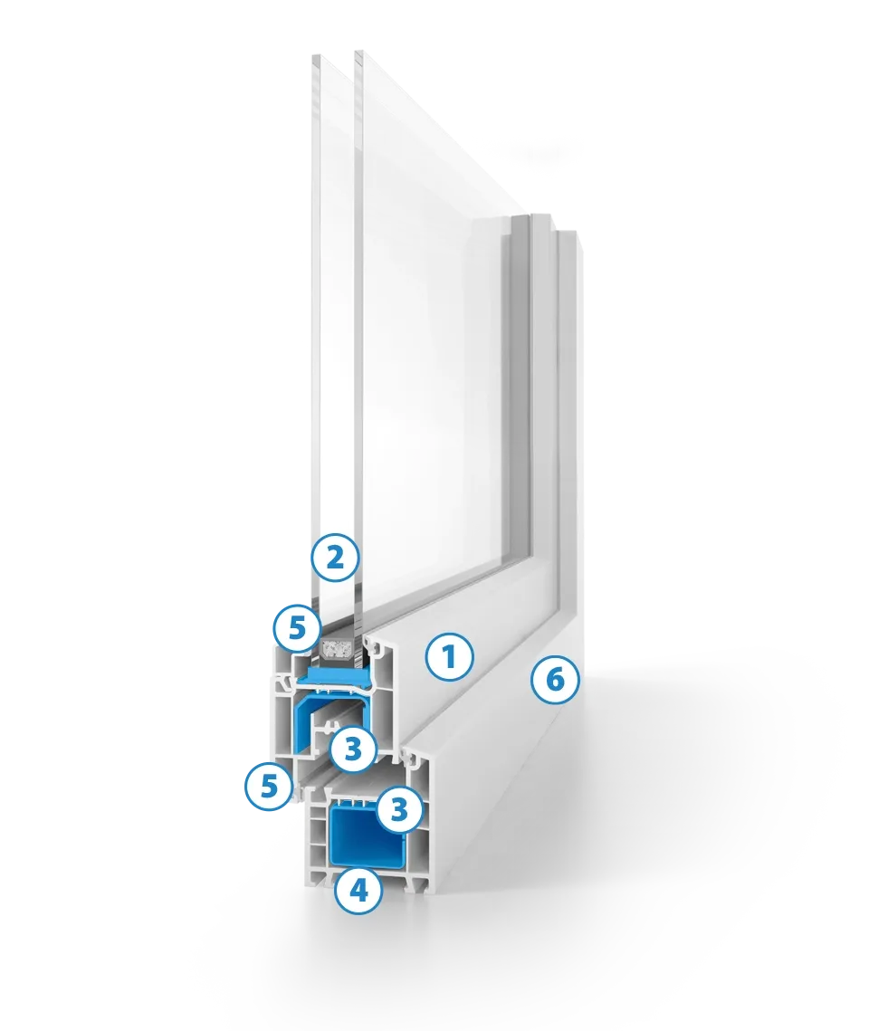 60mm uPVC Windows