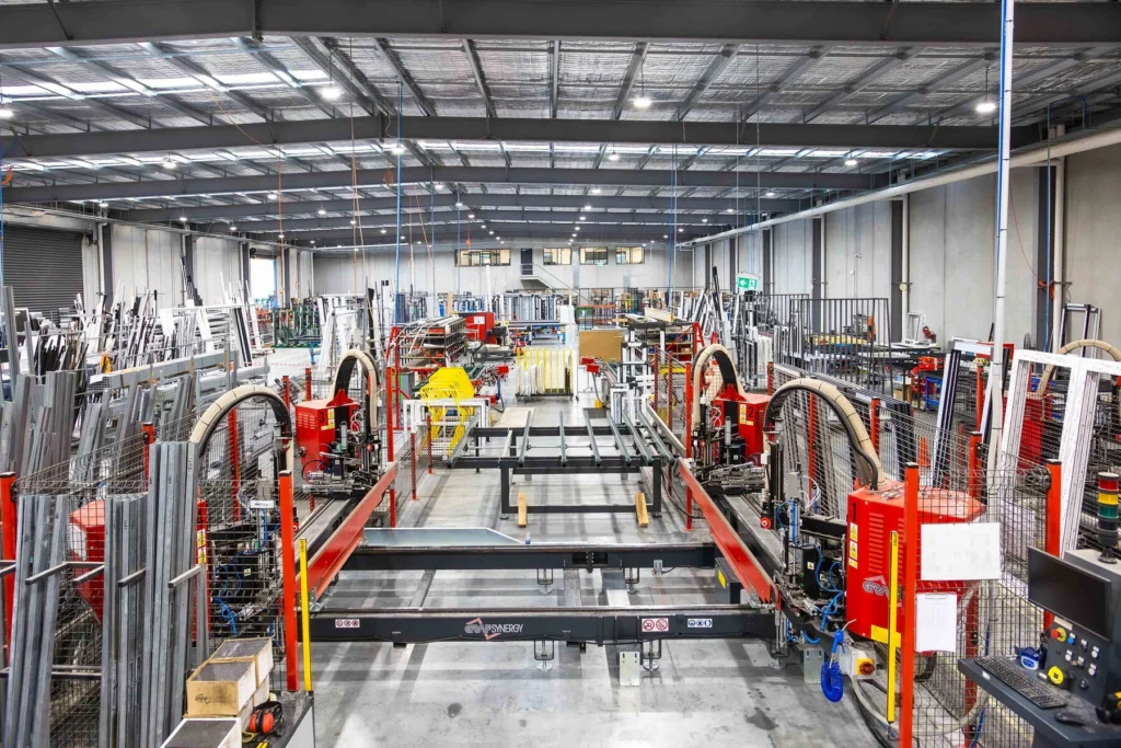 Ballarat Perfect Windows and Doors factory floor using GRAF SYNERGY machinery