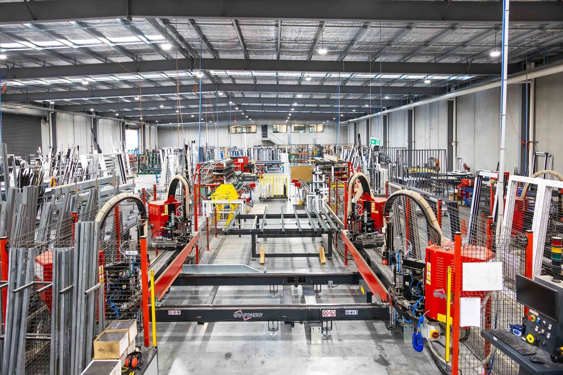 Ballarat Perfect Windows and Doors factory floor using GRAF SYNERGY machinery